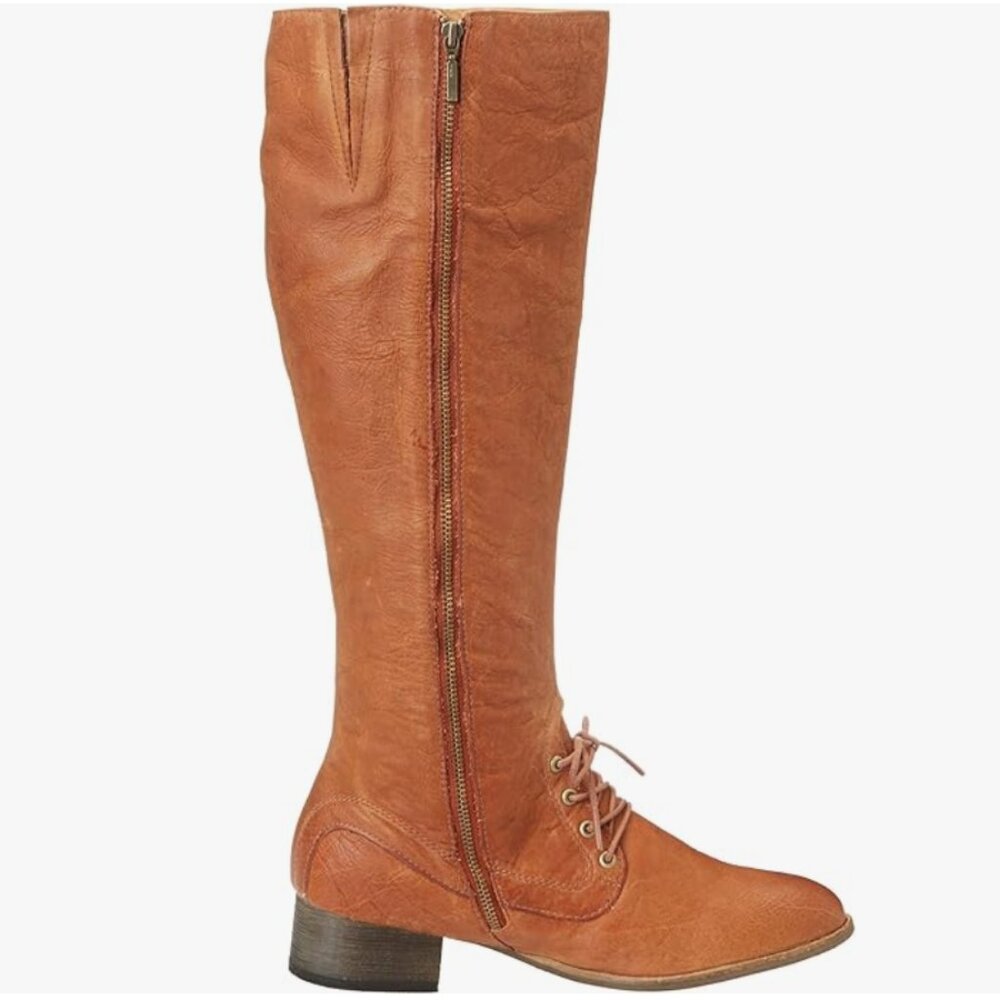 Almost New in Box - J. SHOES - Chariot Knee High Boots in Cognac - Size 9 - Picture 4 of 11